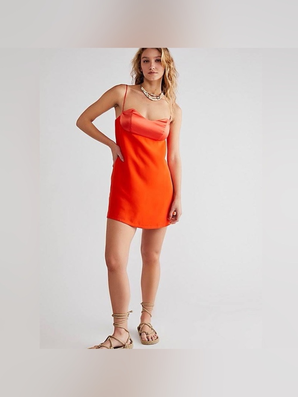 Free People Mila Mini Dress in Tiger Lily